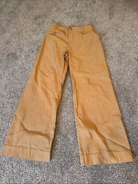 Maeve Collette Chino-Style Tan Button Front Pants